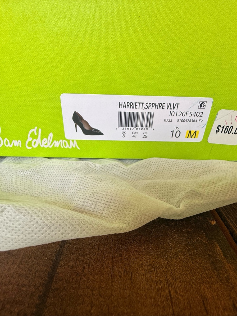 PRICE DROP!! Sam Edelman Teal Velvet Pointed Toe Heels with Crystal Buckle - Picture 5 of 6